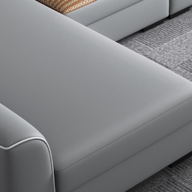 Braccio quadrato sezionali alti da 35 pollici in sezioni cuscini rimovibili grigi