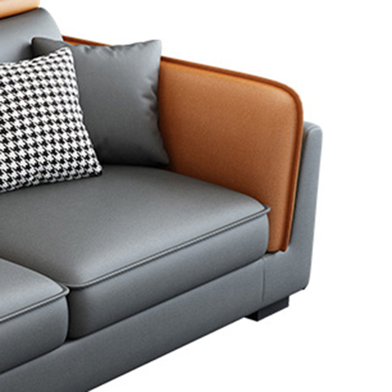 Divano e chaise di shaise e chaise in pelle scandinavo grigio scuro.