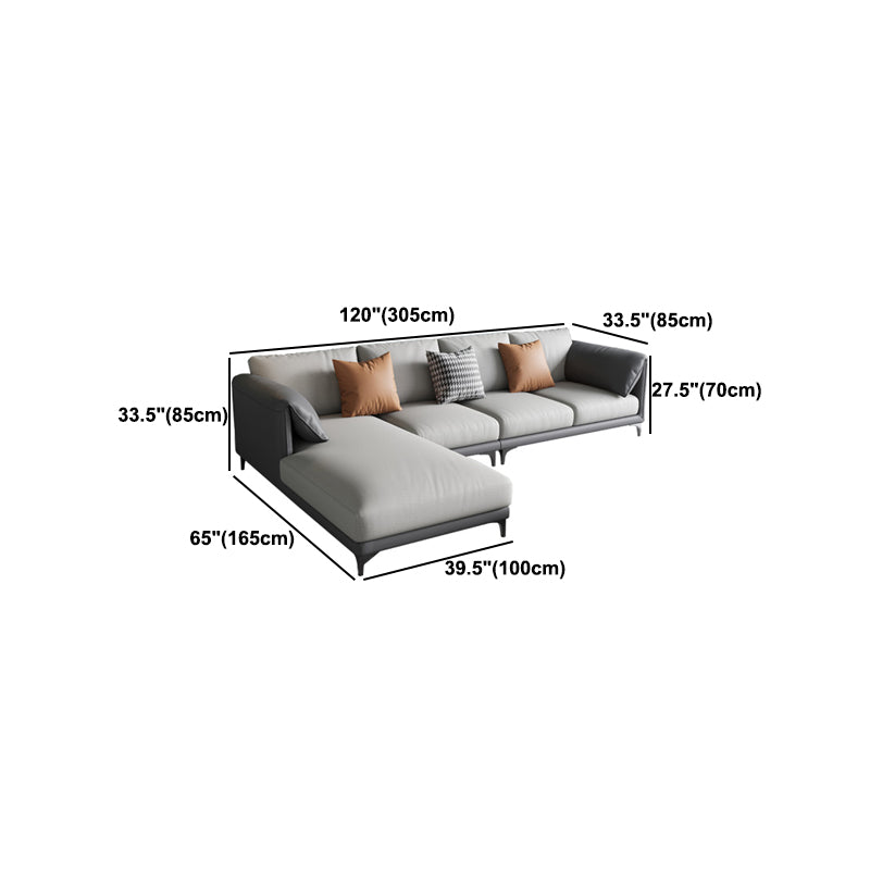Removable Cushions Sectionals,Pillow Top Arm,33" H Sectionals in Grey