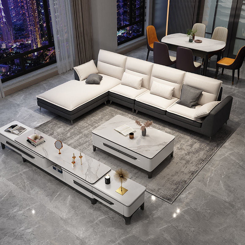 Ornate Style Rectangular Slate Plate Table Plate Metal 4 Legs Base Coffee Table Clearhalo 'Coffee & Accent Tables' 'Coffee Tables' 'coffee_tables' 'furn' 'furn_coffee_tables' 'Furniture' 'Living Room Furniture' 5612063