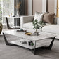 Slate Rectangular Coffee Table Minimalist Modern Coffee Table White Clearhalo 'Coffee & Accent Tables' 'Coffee Tables' 'coffee_tables' 'furn' 'furn_coffee_tables' 'Furniture' 'Living Room Furniture' 5612074