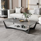 Slate Rectangular Coffee Table Minimalist Modern Coffee Table Grey White Clearhalo 'Coffee & Accent Tables' 'Coffee Tables' 'coffee_tables' 'furn' 'furn_coffee_tables' 'Furniture' 'Living Room Furniture' 5612077