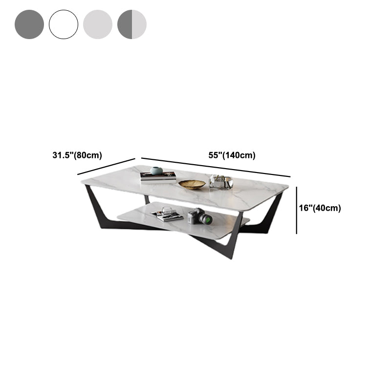 Slate Rectangular Coffee Table Minimalist Modern Coffee Table Clearhalo 'Coffee & Accent Tables' 'Coffee Tables' 'coffee_tables' 'furn' 'furn_coffee_tables' 'Furniture' 'Living Room Furniture' 5612080