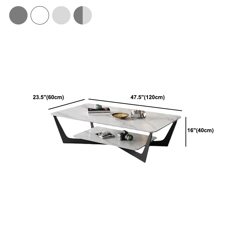Slate Rectangular Coffee Table Minimalist Modern Coffee Table Clearhalo 'Coffee & Accent Tables' 'Coffee Tables' 'coffee_tables' 'furn' 'furn_coffee_tables' 'Furniture' 'Living Room Furniture' 5612082
