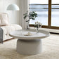 Metal Minimalist Cocktail Table Round Coffee Table for Living Room 30"L x 30"W x 14"H Grey White Clearhalo 'Coffee & Accent Tables' 'Coffee Tables' 'coffee_tables' 'furn' 'furn_coffee_tables' 'Furniture' 'Living Room Furniture' 5612084