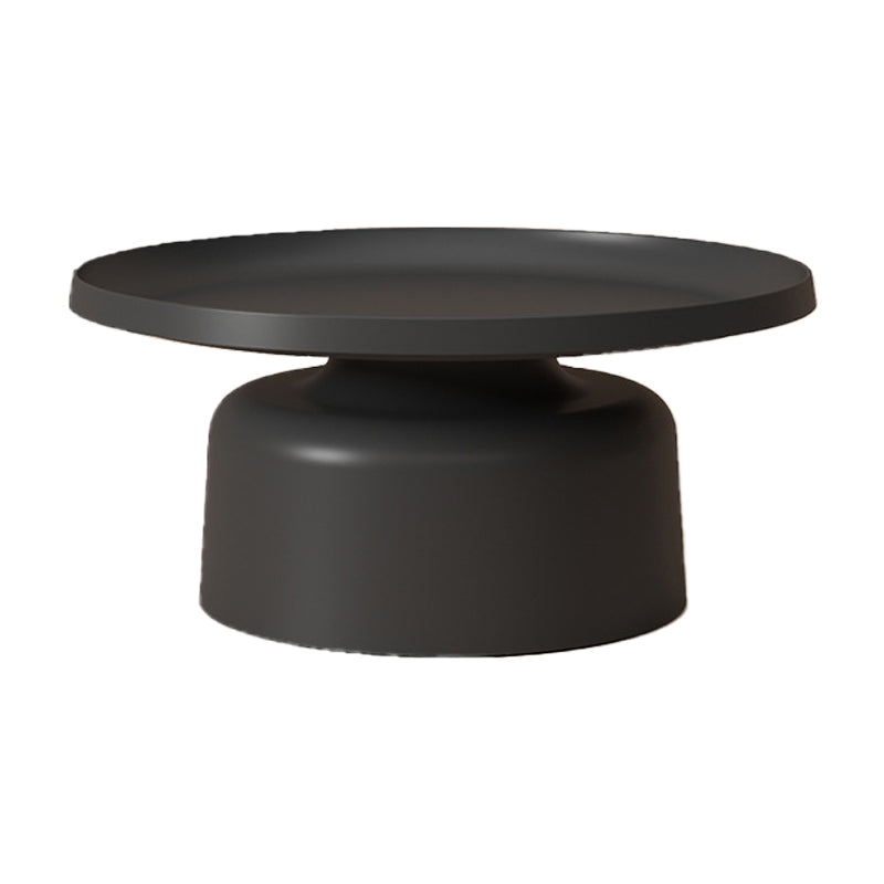 Metal Minimalist Cocktail Table Round Coffee Table for Living Room 30"L x 30"W x 14"H Black Clearhalo 'Coffee & Accent Tables' 'Coffee Tables' 'coffee_tables' 'furn' 'furn_coffee_tables' 'Furniture' 'Living Room Furniture' 5612085