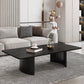 Glam 15.7" H Rectangle Slate Coffee Table Steel 2 Legs Cocktail Table