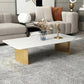 Glam 15.7" H Rectangle Slate Coffee Table Steel 2 Legs Cocktail Table