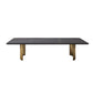 Glam 15.7" H Rectangle Slate Coffee Table Steel 2 Legs Cocktail Table