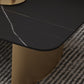 Glam 15.7" H Rectangle Slate Coffee Table Steel 2 Legs Cocktail Table