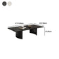 Glam 15.7" H Rectangle Slate Coffee Table Steel 2 Legs Cocktail Table
