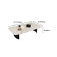 Glam 15.7" H Rectangle Slate Coffee Table Steel 2 Legs Cocktail Table