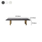 Glam 15.7" H Rectangle Slate Coffee Table Steel 2 Legs Cocktail Table