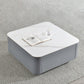 Square Square Block Base Design Slate Plate Table Plate with Drawer Coffee Table Grey White Clearhalo 'Coffee & Accent Tables' 'Coffee Tables' 'coffee_tables' 'furn' 'furn_coffee_tables' 'Furniture' 'Living Room Furniture' 5612153
