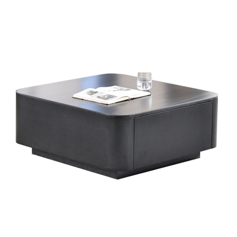 Square Square Block Base Design Slate Plate Table Plate with Drawer Coffee Table Clearhalo 'Coffee & Accent Tables' 'Coffee Tables' 'coffee_tables' 'furn' 'furn_coffee_tables' 'Furniture' 'Living Room Furniture' 5612157