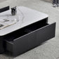Square Square Block Base Design Slate Plate Table Plate with Drawer Coffee Table Clearhalo 'Coffee & Accent Tables' 'Coffee Tables' 'coffee_tables' 'furn' 'furn_coffee_tables' 'Furniture' 'Living Room Furniture' 5612158