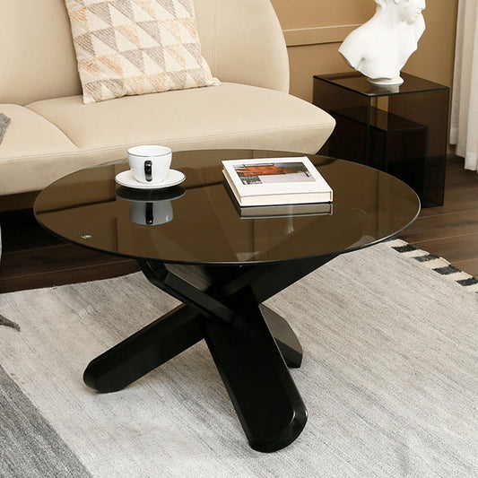 Tavolino moderno di vetro rotondo 17,7 "H tavolino da cocktail