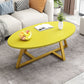 Glass Open Shelf Cocktail Table Oval Minimalist Modern Coffee Table Yellow Gold Clearhalo 'Coffee & Accent Tables' 'Coffee Tables' 'coffee_tables' 'furn' 'furn_coffee_tables' 'Furniture' 'Living Room Furniture' 5612214