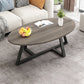Glass Open Shelf Cocktail Table Oval Minimalist Modern Coffee Table Grey Black Clearhalo 'Coffee & Accent Tables' 'Coffee Tables' 'coffee_tables' 'furn' 'furn_coffee_tables' 'Furniture' 'Living Room Furniture' 5612219