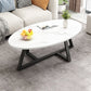 Glass Open Shelf Cocktail Table Oval Minimalist Modern Coffee Table White Black Clearhalo 'Coffee & Accent Tables' 'Coffee Tables' 'coffee_tables' 'furn' 'furn_coffee_tables' 'Furniture' 'Living Room Furniture' 5612222