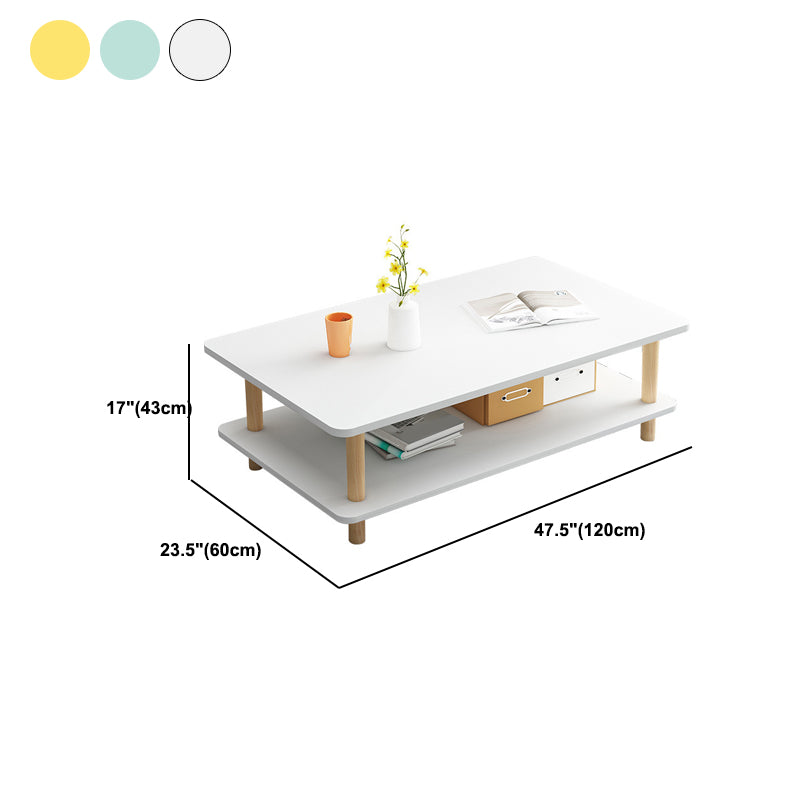 17 "Hモダンな長方形の木製コーヒーテーブル4脚カクテルテーブル付きカクテルテーブル