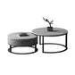 Slate Round Coffee Table 2 Piece Modern Minimalist Bunching Tables Grey 1 Clearhalo 'Coffee & Accent Tables' 'Coffee Tables' 'coffee_tables' 'furn' 'furn_coffee_tables' 'Furniture' 'Living Room Furniture' 5612284