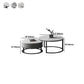 Slate Round Coffee Table 2 Piece Modern Minimalist Bunching Tables Clearhalo 'Coffee & Accent Tables' 'Coffee Tables' 'coffee_tables' 'furn' 'furn_coffee_tables' 'Furniture' 'Living Room Furniture' 5612285