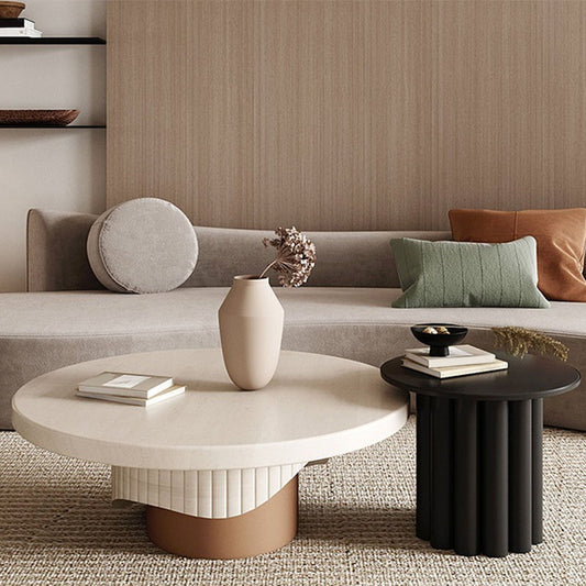 Piedistal Base Design rotondo tavolino in legno moderno tavolino