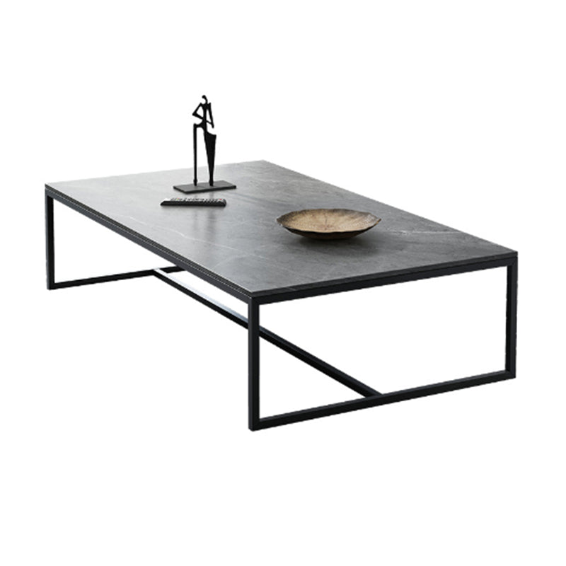 Trestle Type Base Rectangular Slate Table Board Ornate Style Coffee Table Clearhalo 'Coffee & Accent Tables' 'Coffee Tables' 'coffee_tables' 'furn' 'furn_coffee_tables' 'Furniture' 'Living Room Furniture' 5612313