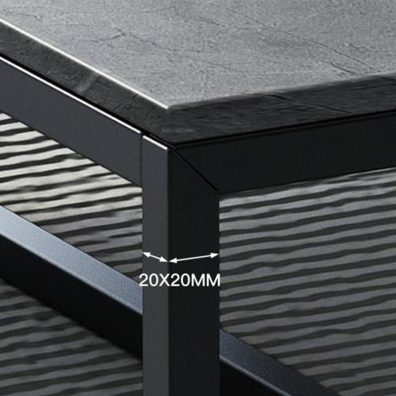 Trestle Type Base Rectangular Slate Table Board Ornate Style Coffee Table Clearhalo 'Coffee & Accent Tables' 'Coffee Tables' 'coffee_tables' 'furn' 'furn_coffee_tables' 'Furniture' 'Living Room Furniture' 5612314