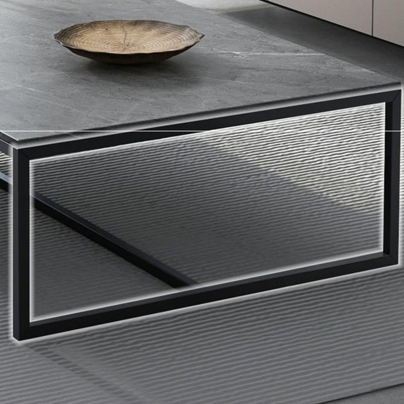 Trestle Type Base Rectangular Slate Table Board Ornate Style Coffee Table Clearhalo 'Coffee & Accent Tables' 'Coffee Tables' 'coffee_tables' 'furn' 'furn_coffee_tables' 'Furniture' 'Living Room Furniture' 5612317
