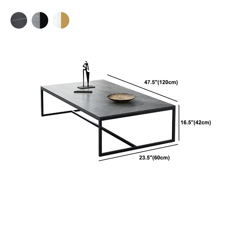 Trestle Type Base Rectangular Slate Table Board Ornate Style Coffee Table Clearhalo 'Coffee & Accent Tables' 'Coffee Tables' 'coffee_tables' 'furn' 'furn_coffee_tables' 'Furniture' 'Living Room Furniture' 5612318