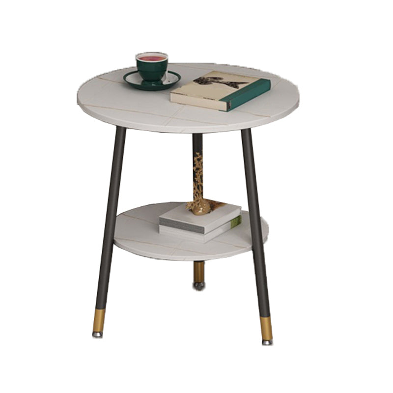 21.6"H X 19.6"W X 19.6"D Round Slate Top Side Table Metal 3 Legs End Table Black-White 1 Clearhalo 'Coffee & Accent Tables' 'End & Side Tables' 'end_side_tables' 'furn' 'furn_end_side_tables' 'Furniture' 'Living Room Furniture' 5612410