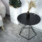 Slate Plate Table Plate Round Metal Frame Base Modern Style Coffee Table