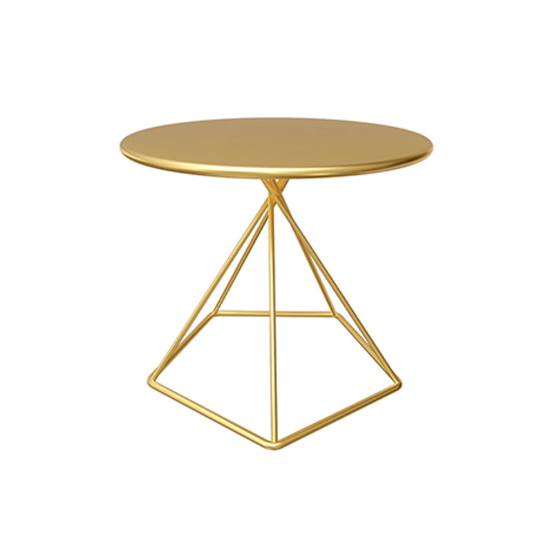 Slate Plate Table Plate Round Metal Frame Base Modern Style Coffee Table