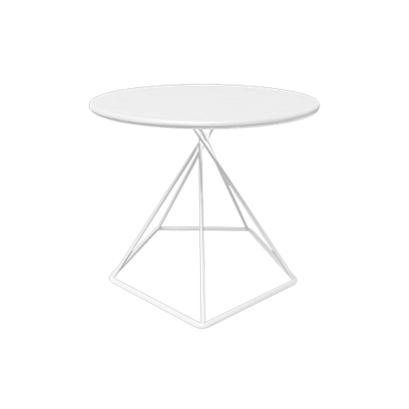 Slate Plate Table Plate Round Metal Frame Base Modern Style Coffee Table