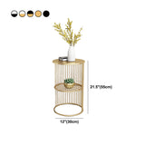 Modern Style Round Slate Table Plate Metal Frame Base Coffee Table