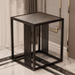 23.6" Tall Modern Square Glass Top Side Table Metal Frame End Table