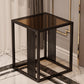 23.6" Tall Modern Square Glass Top Side Table Metal Frame End Table