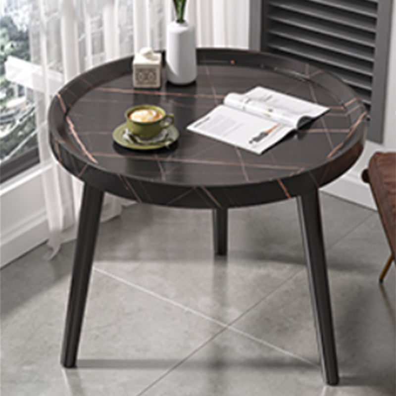 Tavolo da parte superiore del vassoio tondo di transizione tavolo da treppiede in legno per soggiorno