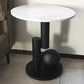 Pedestal Gold/black Metal Pedestal Design Rock Sheet Top Round Side Table