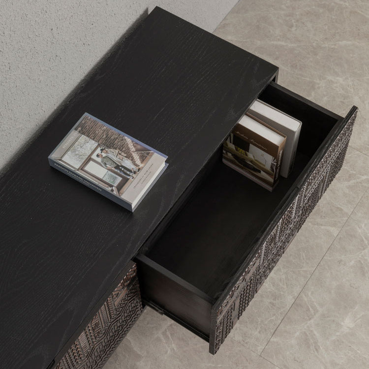 Traditional Teak Wood Media Console Brown TV Media Stand with Drawers Clearhalo 'furn' 'furn_tv_stands_entertainment_centers' 'Furniture' 'Living Room Furniture' 'TV Stands & Entertainment Centers' 'TV Stands & Media Storage Furniture' 'tv_stands_entertainment_centers' 5612728