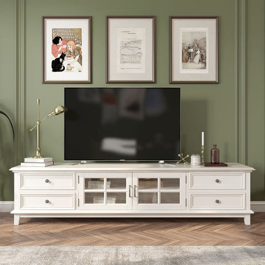 Contemporary Ash Wood TV Media Stand White Wood Media Console with Drawers Clearhalo 'furn' 'furn_tv_stands_entertainment_centers' 'Furniture' 'Living Room Furniture' 'TV Stands & Entertainment Centers' 'TV Stands & Media Storage Furniture' 'tv_stands_entertainment_centers' 5612743