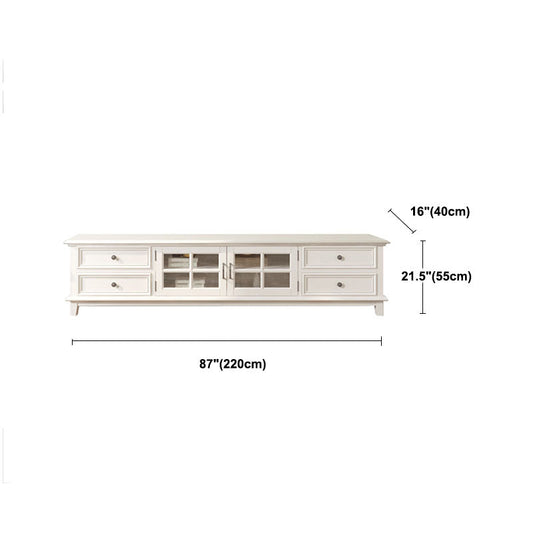 Contemporary Ash Wood TV Media Stand White Wood Media Console with Drawers Clearhalo 'furn' 'furn_tv_stands_entertainment_centers' 'Furniture' 'Living Room Furniture' 'TV Stands & Entertainment Centers' 'TV Stands & Media Storage Furniture' 'tv_stands_entertainment_centers' 5612754