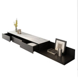 Contemporary TV Stand Console , 3 - Drawers Sliding TV Stand in Black / White