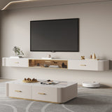 11.81 "W TV Stand TV STAND GLAM CONSOLA DE TV WHITE MALDENTE CON 2 CABINADOS