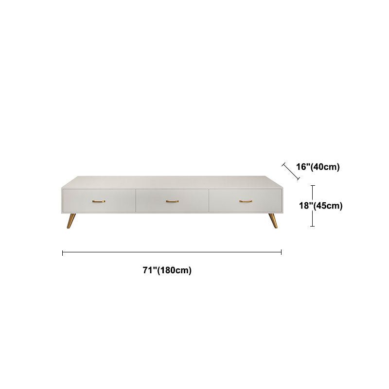 Modern TV Media Stand with Gold Metal Legs Stone Top Media Console with Drawers Clearhalo 'furn' 'furn_tv_stands_entertainment_centers' 'Furniture' 'Living Room Furniture' 'TV Stands & Entertainment Centers' 'TV Stands & Media Storage Furniture' 'tv_stands_entertainment_centers' 5612797