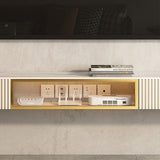 Schwimmende TV -Medien stehen zeitgenössische TV -Medienkonsole mit Schubladen