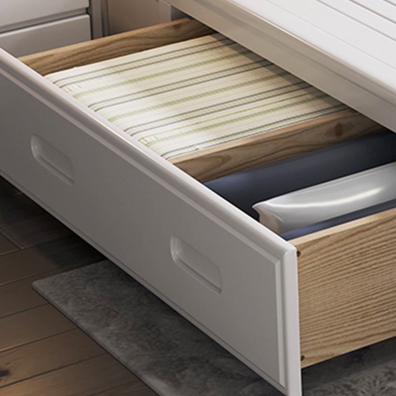 Cama estándar de madera contemporánea con cabecera de panel rectangular