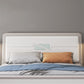 Cama estándar de madera contemporánea con cabecera de panel rectangular